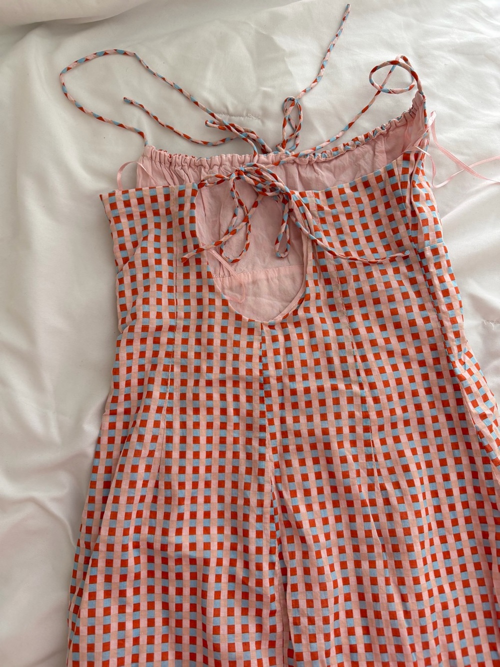 VRG GRL Gingham Midi Dress with Tie Straps - Picture 3 of 3
